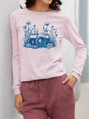 Floral Camera Artistic Apparel  Long Sleeve Women's
