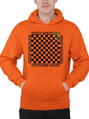 Stay Happy Checkered Graphic Tee Hoodie Men's