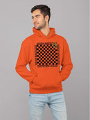 Stay Happy Checkered Graphic Tee Hoodie Men's
