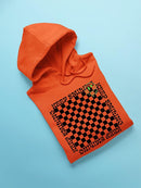 Stay Happy Checkered Graphic Tee Hoodie Men's