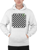 Stay Happy Checkered Graphic Tee Hoodie Men's