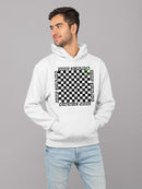 Stay Happy Checkered Graphic Tee Hoodie Men's