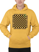 Stay Happy Checkered Graphic Tee Hoodie Men's