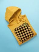 Stay Happy Checkered Graphic Tee Hoodie Men's