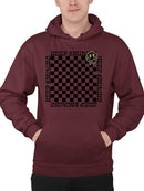 Stay Happy Checkered Graphic Tee Hoodie Men's