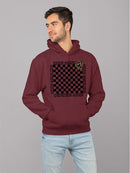 Stay Happy Checkered Graphic Tee Hoodie Men's