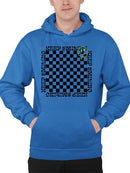 Stay Happy Checkered Graphic Tee Hoodie Men's