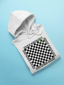 Stay Happy Checkered Graphic Tee Hoodie Women's