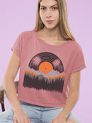Record Mountains Graphic Tee Crop Tee Women's