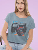 Vintage Camera Graphic Tee Crop Tee Women's