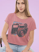 Vintage Camera Graphic Tee Crop Tee Women's