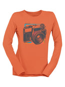 Vintage Camera Graphic Tee Long Sleeve Women's