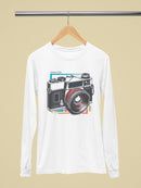 Vintage Camera Graphic Tee Long Sleeve Women's