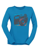Vintage Camera Graphic Tee Long Sleeve Women's