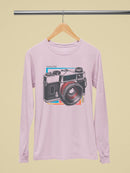 Vintage Camera Graphic Tee Long Sleeve Women's