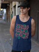 Vibing Smiley Face Graphic Tee Tank Top Men's