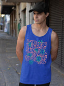 Vibing Smiley Face Graphic Tee Tank Top Men's