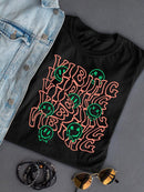 Vibing Smiley Face Graphic Tee T-shirt Women's