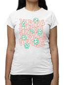 Vibing Smiley Face Graphic Tee T-shirt Women's