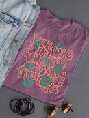 Vibing Smiley Face Graphic Tee T-shirt Color Women's