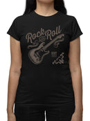 Rock And Roll Guitar Graphic Tee T-shirt Women's