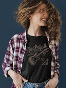 Rock And Roll Guitar Graphic Tee T-shirt Women's