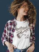Rock And Roll Guitar Graphic Tee T-shirt Women's