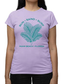 Sun Sand Surf Miami Beach Tee T-shirt Color Women's