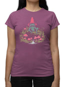 Frog And Mushroom Graphic Shirt T-shirt Color Women's