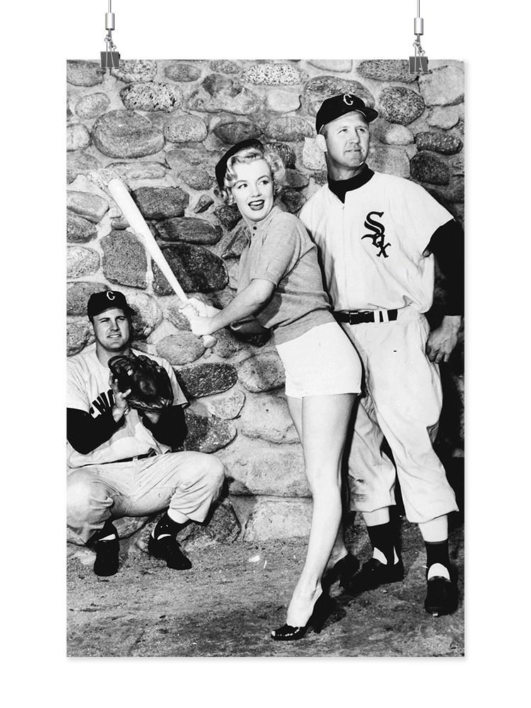 Marilyn Monroe Playing Baseball Wall Art -Image by Shutterstock