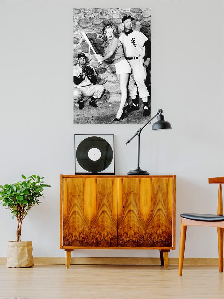 Marilyn Monroe Playing Baseball Wall Art -Image by Shutterstock