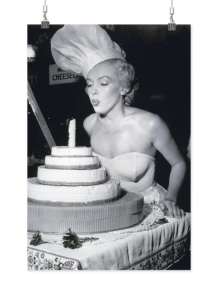 Marilyn Monroe With A Cake Wall Art -Image by Shutterstock
