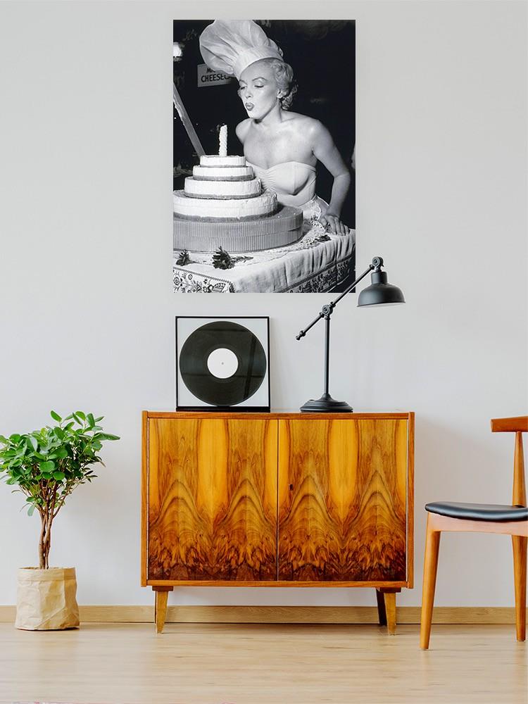 Marilyn Monroe With A Cake Wall Art -Image by Shutterstock