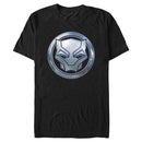 Men's Marvel Black Panther Wakanda Forever Black Panther Sigil Metal T-Shirt