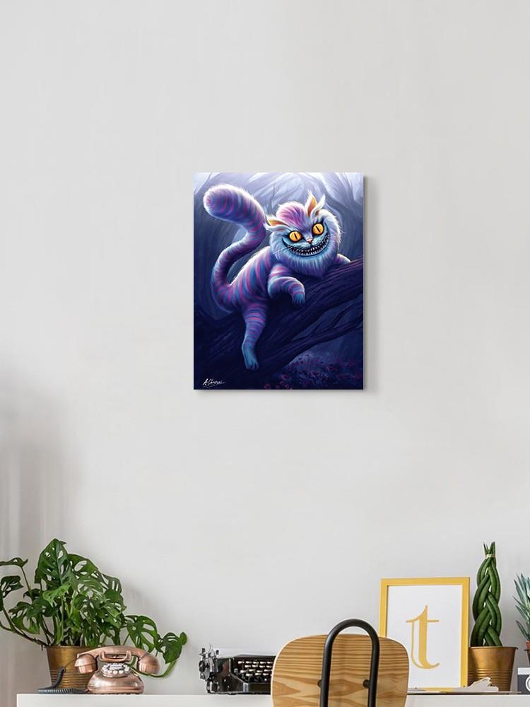 Rainbow Cat On A Branch. Wall Art -Anthony Chirstou Designs