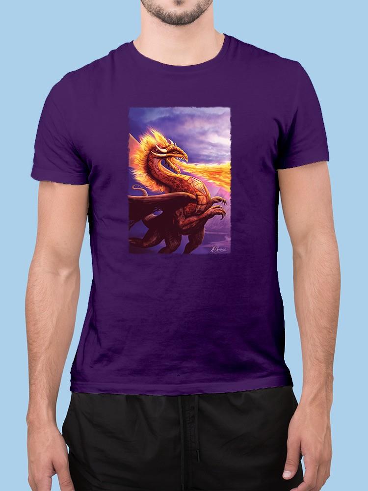 Dragon Throwing Fire T-shirt -Anthony Chirstou Designs