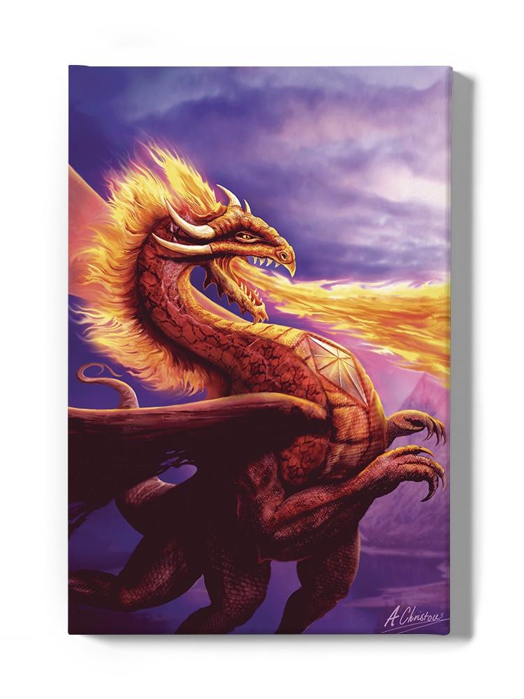 Dragon Throwing Fire Wall Art -Anthony Chirstou Designs