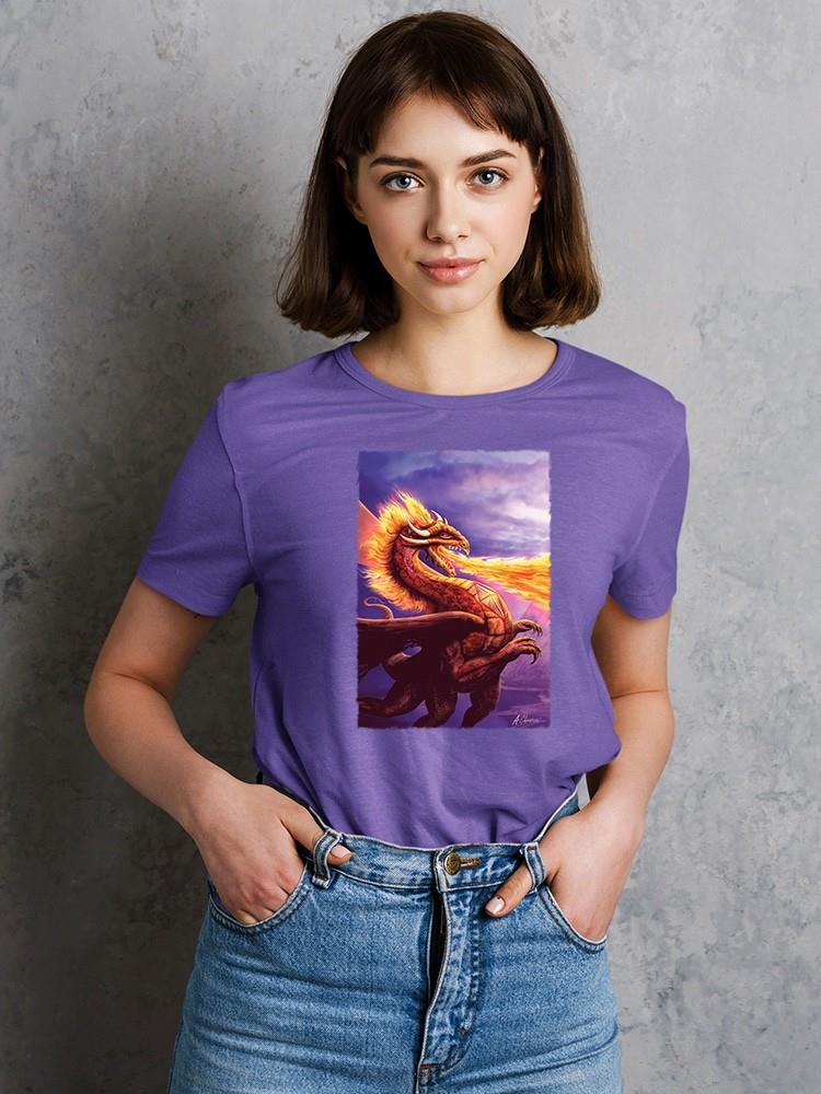 Dragon Throwing Fire Shaped T-shirt -Anthony Chirstou Designs