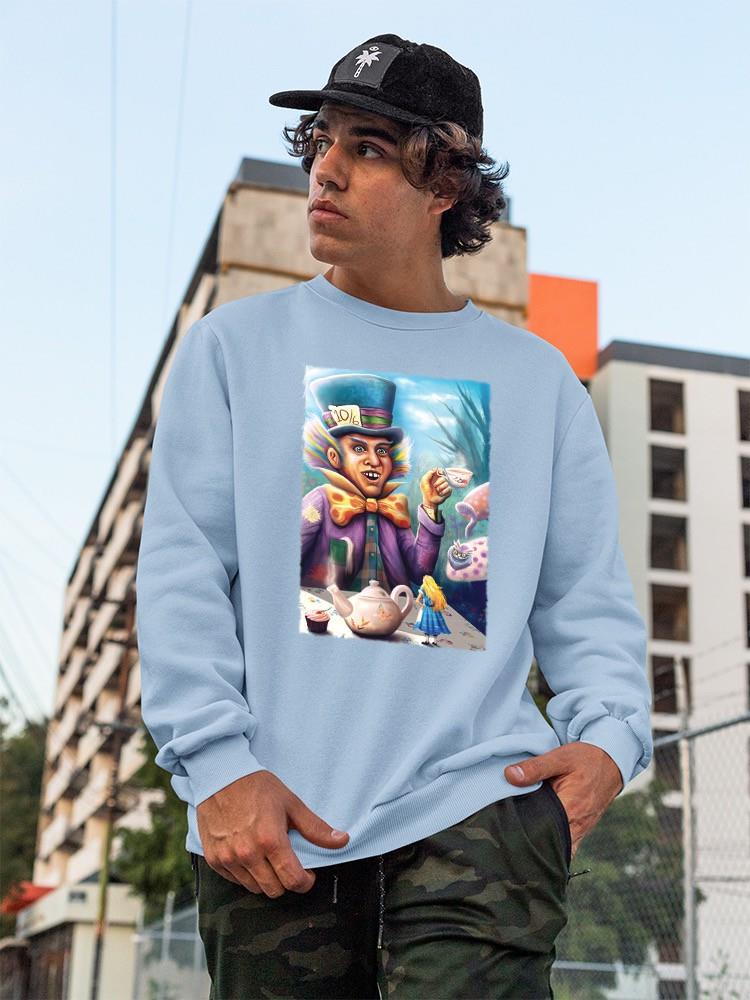 Colorful Man Having Tea Sweatshirt -Anthony Chirstou Designs