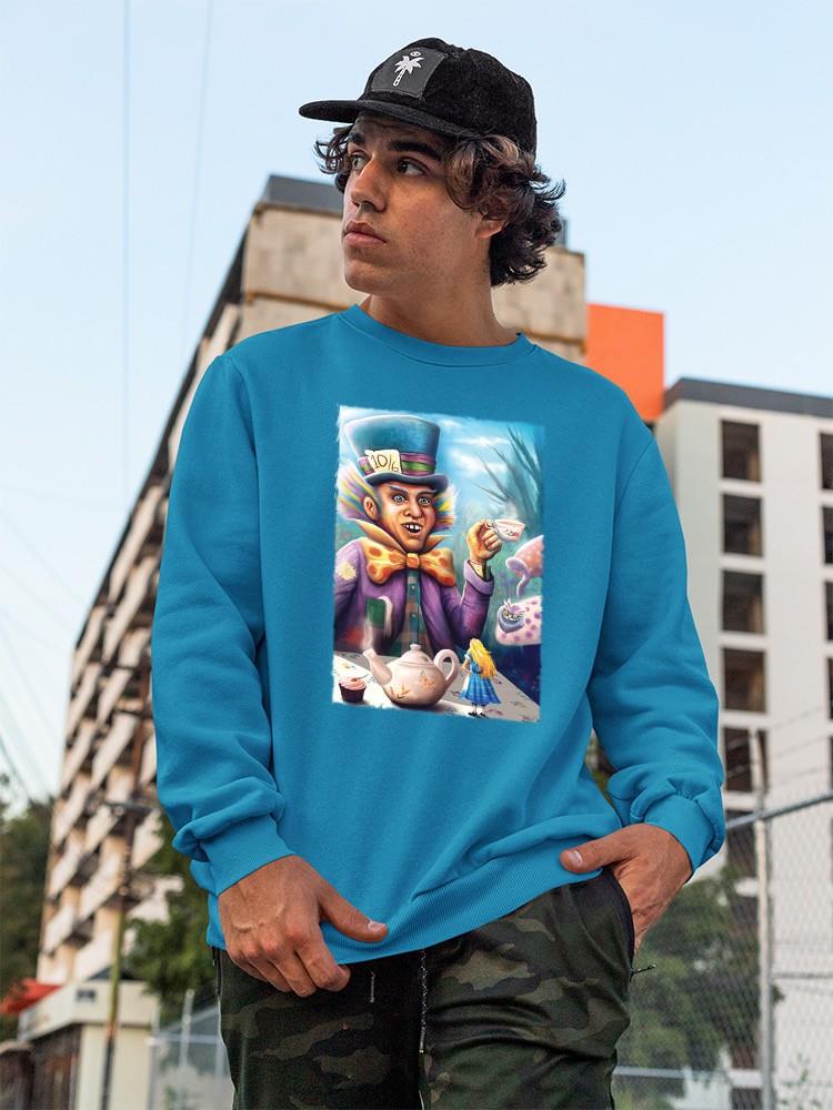 Colorful Man Having Tea Sweatshirt -Anthony Chirstou Designs