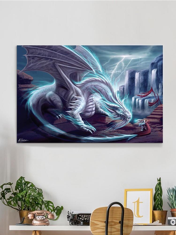 Whie Lighting Dragon Wall Art -Anthony Chirstou Designs