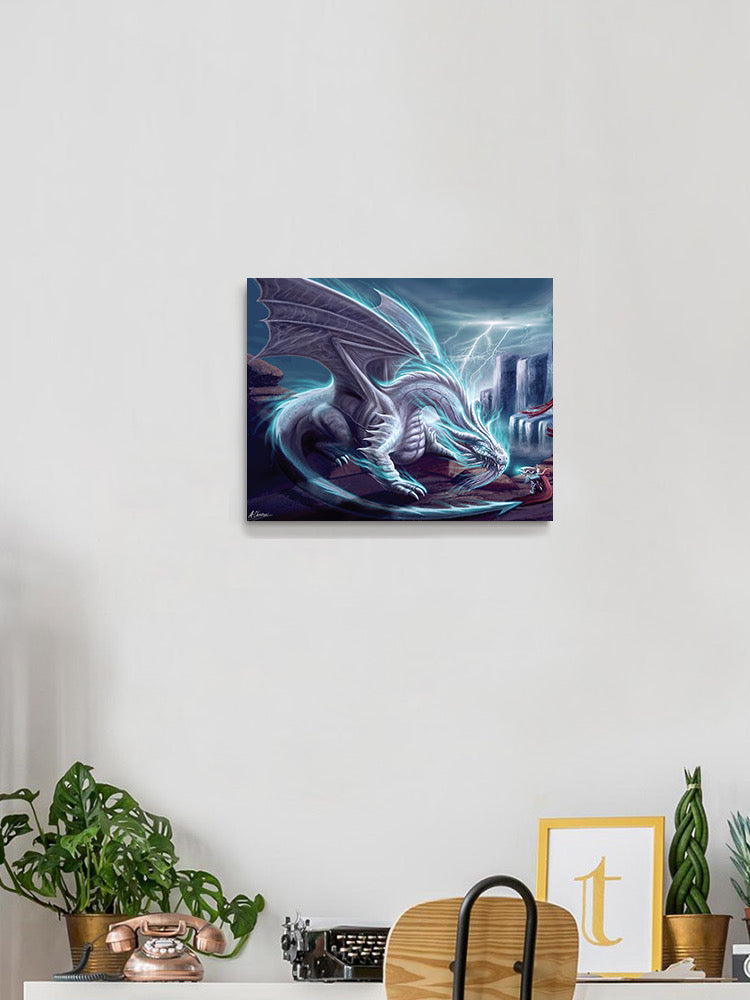Whie Lighting Dragon Wall Art -Anthony Chirstou Designs
