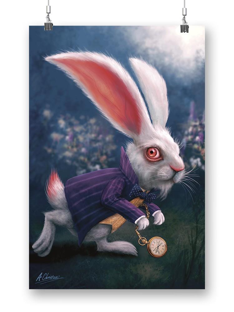Rabbit With A Pocket Watch Wall Art -Anthony Chirstou Designs