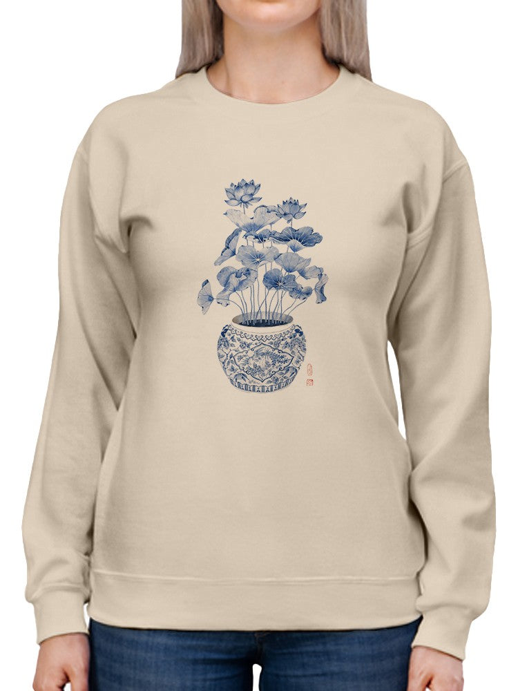 Blue And White Chinoiserie Sweatshirt -Gabby Malpas Designs