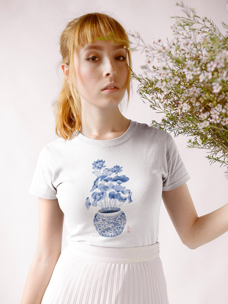 Blue And White Chinoiserie T-shirt -Gabby Malpas Designs