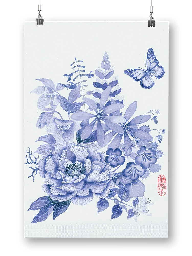Blue And White Floral Ii Wall Art -Gabby Malpas Designs