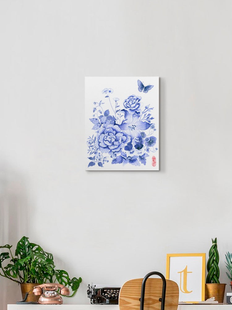 Blue And White Floral Iv Wall Art -Gabby Malpas Designs