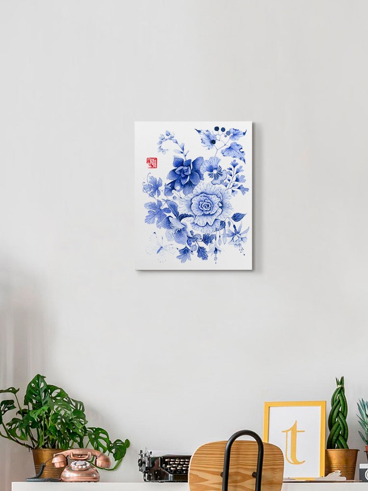 Blue Florals On Paper Wall Art -Gabby Malpas Designs