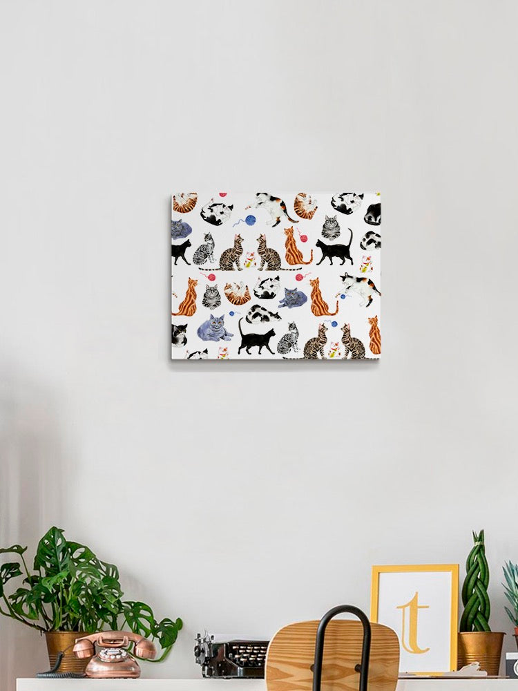 Kittens And Yarn Pattern Ii Wall Art -Gabby Malpas Designs