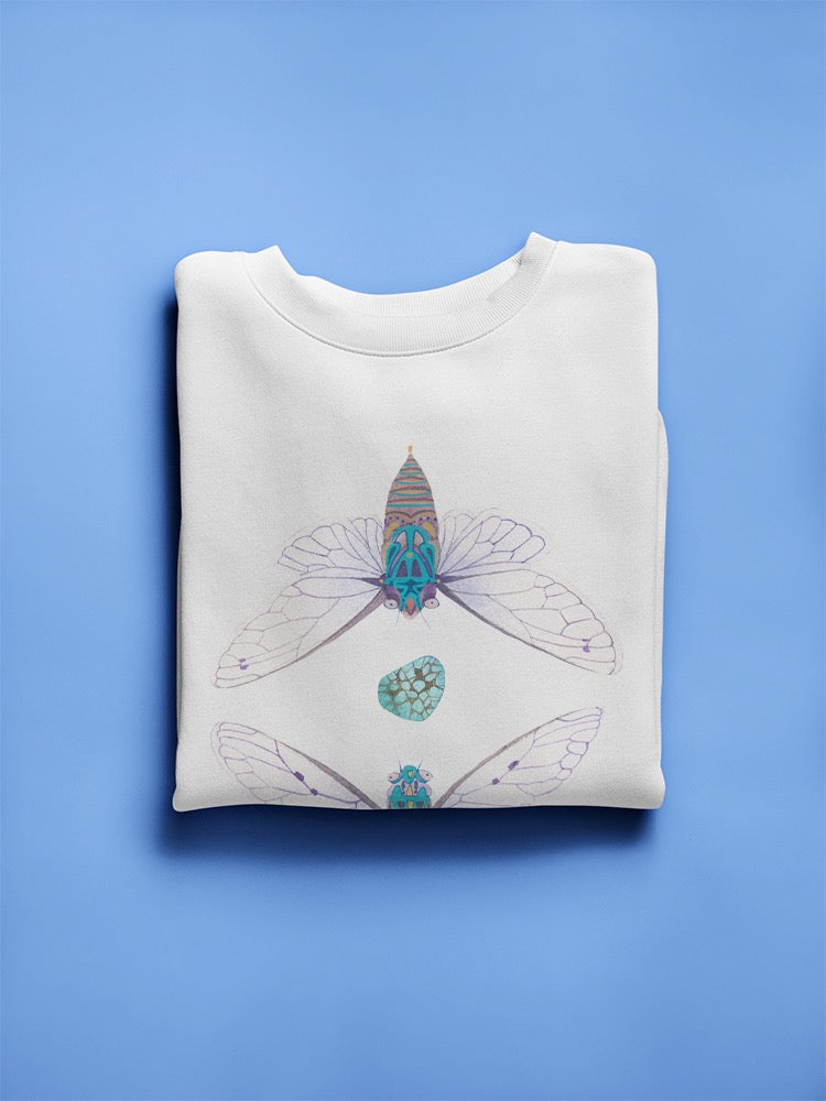 Cicadas And Turquoise Sweatshirt -Gabby Malpas Designs